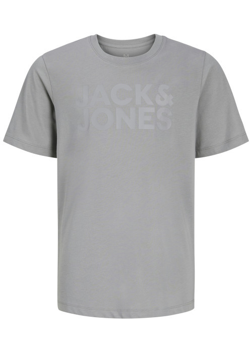 T-shirt en coton biologique gris clair uni avec...