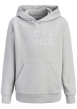 Thumbnail Sweat en coton mélangé gris clair uni avec une coupe droite et un col à capuche