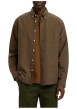 Thumbnail Chemise en coton marron à coupe droite pourvue d'un col à revers - Image 2