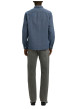 Thumbnail Chemise en coton biologique bleue uni coupe droite col à revers - Image 3