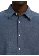 Thumbnail Chemise en coton biologique bleue uni coupe droite col à revers - Image 4