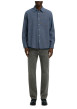 Thumbnail Chemise en coton biologique bleue uni coupe droite col à revers - Image 5
