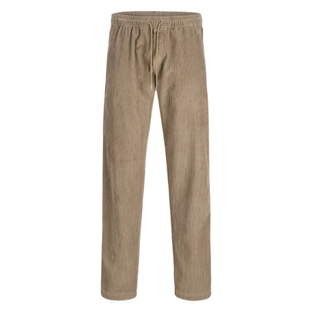 Pantalon chino en coton biologique beige uni...