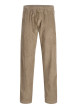 Thumbnail Pantalon chino en coton biologique beige uni avec une coupe droite