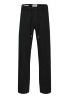 Thumbnail Pantalon chino en coton noir uni avec une coupe droite et une taille élastiquée
