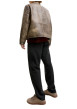Thumbnail Pantalon chino en coton noir uni avec une coupe droite et une taille élastiquée - Image 4