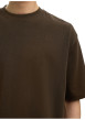 Thumbnail T-shirt marron à coupe ajustée pourvu d'un col rond et de manches courtes - Image 4
