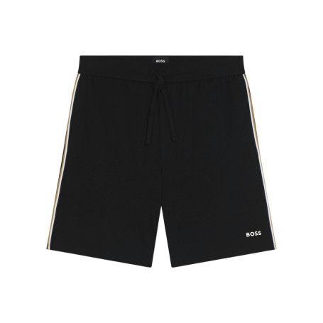 Short jogging en coton noir uni avec une coupe...