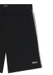 Thumbnail Short jogging en coton noir uni avec une coupe droite et une taille basse - Image 2