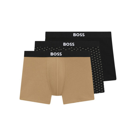 Boxer classique en coton multicolore uni avec...