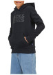 Thumbnail Sweat en coton mélangé noir uni avec une coupe droite et un col à capuche - Image 4