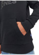 Thumbnail Sweat en coton mélangé noir uni avec une coupe droite et un col à capuche - Image 5