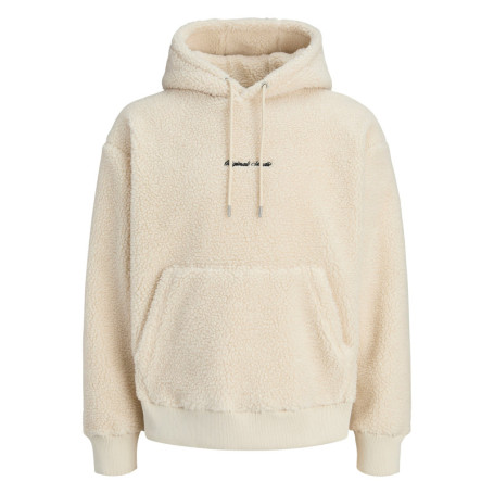 Sweat écru uni avec une coupe droite et pourvu...