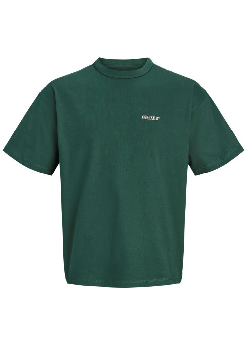 T-shirt en coton vert à imprimé avec une coupe...
