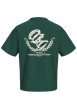 Thumbnail T-shirt en coton vert à imprimé avec une coupe droite et un col rond - Image 2