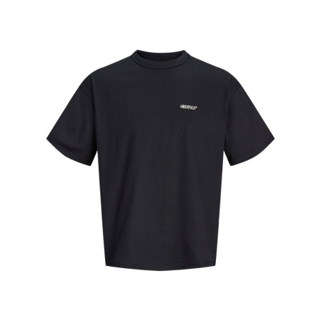 T-shirt en coton noir à imprimé avec une coupe...