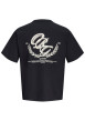 Thumbnail T-shirt en coton noir à imprimé avec une coupe droite et un col rond - Image 2