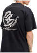 Thumbnail T-shirt en coton noir à imprimé avec une coupe droite et un col rond - Image 5