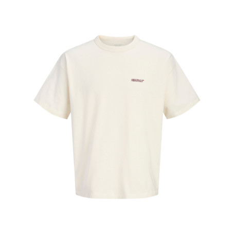 T-shirt en coton écru uni imprimé une coupe...