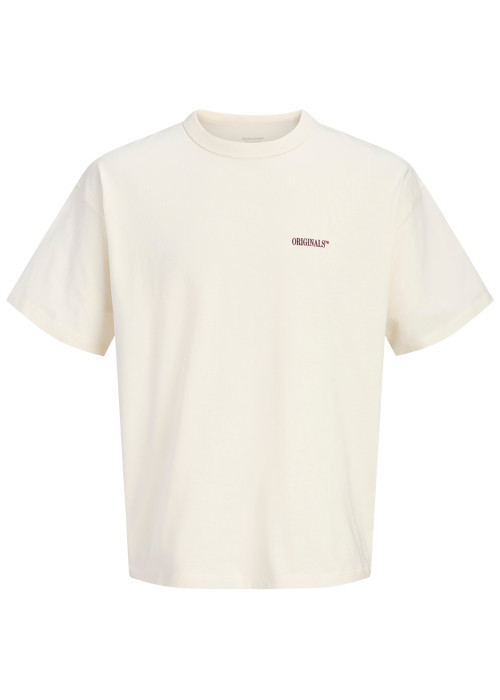 T-shirt en coton écru uni imprimé une coupe...