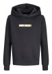 Thumbnail Sweat noir à imprimé avec une coupe droite et un col à capuche