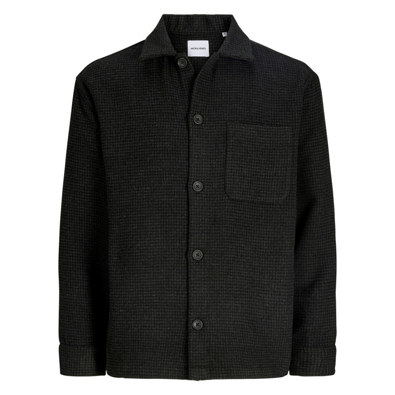 Jack & Jones - Chemise Noire Unie Coupe Droite Col à Revers Et à Manches Longues - Noir Jack & Jones - Chemise Noire Unie Coupe Droite Col à Revers Et à Manches Longues - Noir