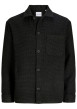 Thumbnail Chemise noire unie coupe droite col à revers et à manches longues