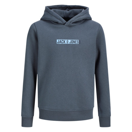 Sweat gris uni à capuche avec une coupe droite...