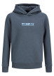 Thumbnail Sweat gris uni à capuche avec une coupe droite et des manches longues