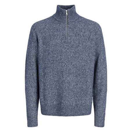 Pull bleu uni avec une coupe droite et des...