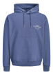 Thumbnail Sweat en coton mélangé bleu à imprimé avec une coupe droite et une capuche