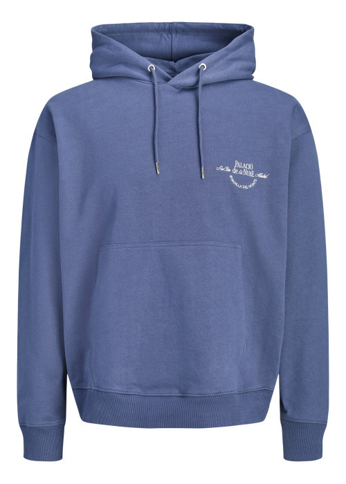 Sweat en coton mélangé bleu à imprimé avec une...