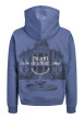 Thumbnail Sweat en coton mélangé bleu à imprimé avec une coupe droite et une capuche - Image 2