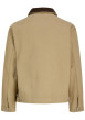 Thumbnail Blouson en coton beige uni avec une coupe droite et un col à revers - Image 2
