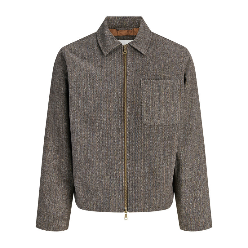Jack & Jones - Surchemise Marron à Motifs Avec Une Coupe Droite Et Un Col à Revers - Marron Jack & Jones - Surchemise Marron à Motifs Avec Une Coupe Droite Et Un Col à Revers - Marron