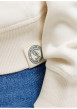 Thumbnail Sweat en coton mélangé écru imprimé avec une coupe droite et une capuche - Image 5