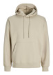 Thumbnail Sweat en coton mélangé beige uni avec une coupe droite et un col à capuche
