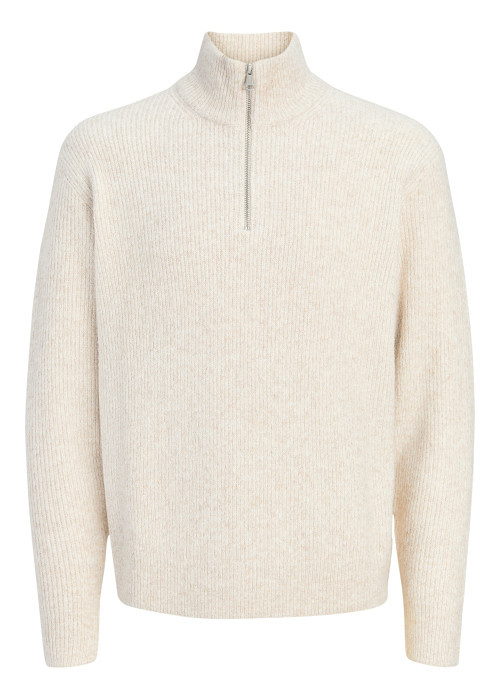 Pull écru uni avec une coupe droite et des...