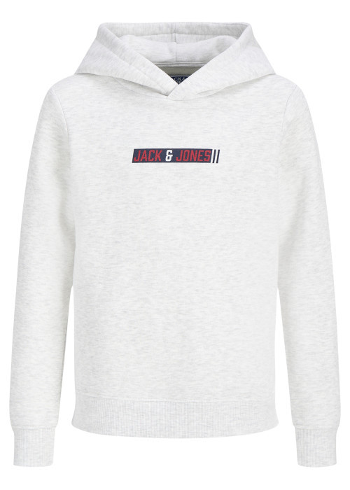 Sweat blanc uni à capuche avec une coupe droite...