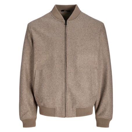 Bomber taupe uni avec une coupe ajustée et un...