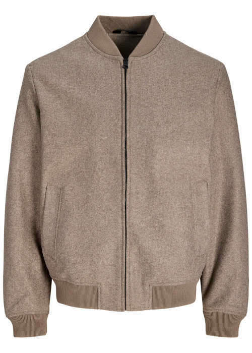 Bomber taupe uni avec une coupe ajustée et un...