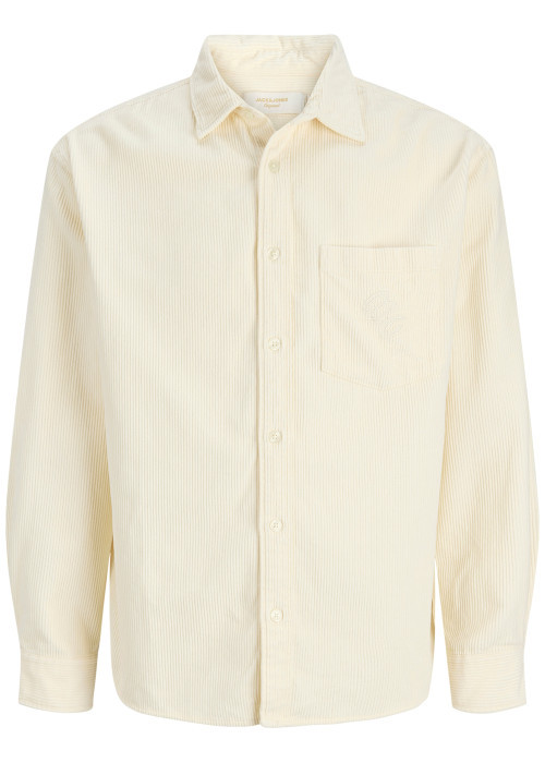 Chemise en coton écrue unie avec une coupe...
