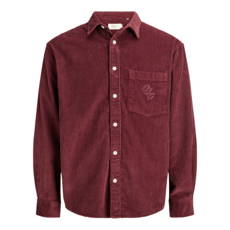 Chemise en coton bordeaux unie avec une coupe...