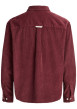 Thumbnail Chemise en coton bordeaux unie avec une coupe droite et un col à revers - Image 2