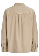 Thumbnail Chemise en coton beige unie avec une coupe droite et un col à revers - Image 2