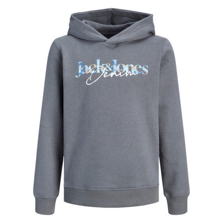 Sweat gris à imprimé avec une coupe droite et...