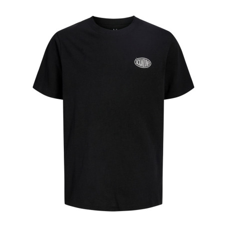 T-shirt en coton noir à imprimé avec une coupe...
