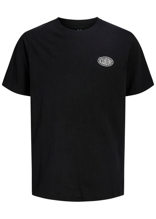 T-shirt en coton noir à imprimé avec une coupe...