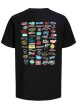 Thumbnail T-shirt en coton noir à imprimé avec une coupe droite et un col rond - Image 2