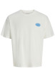Thumbnail T-shirt en coton blanc à imprimé avec une coupe droite et un col rond